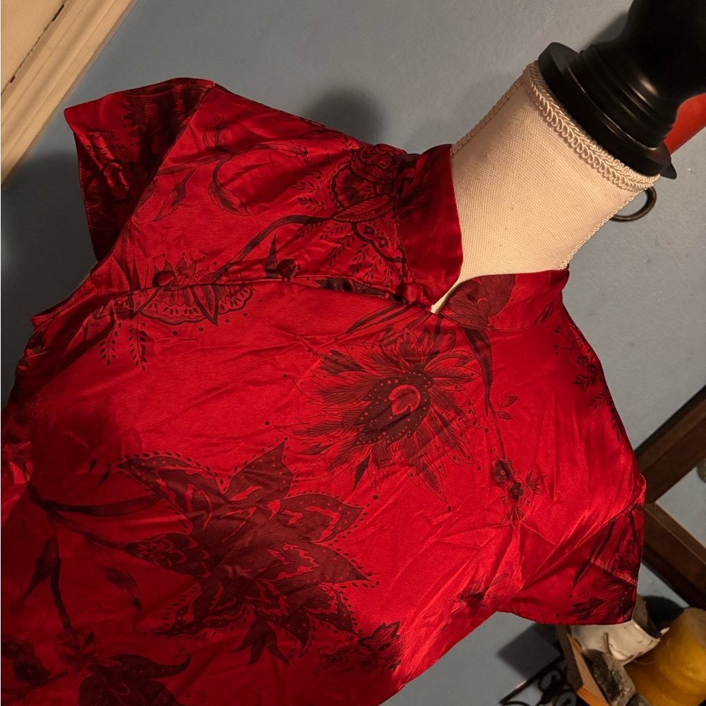 Vintage Y2K, 100% Silk, Worthington, Asian Top - Picture 2 of 7